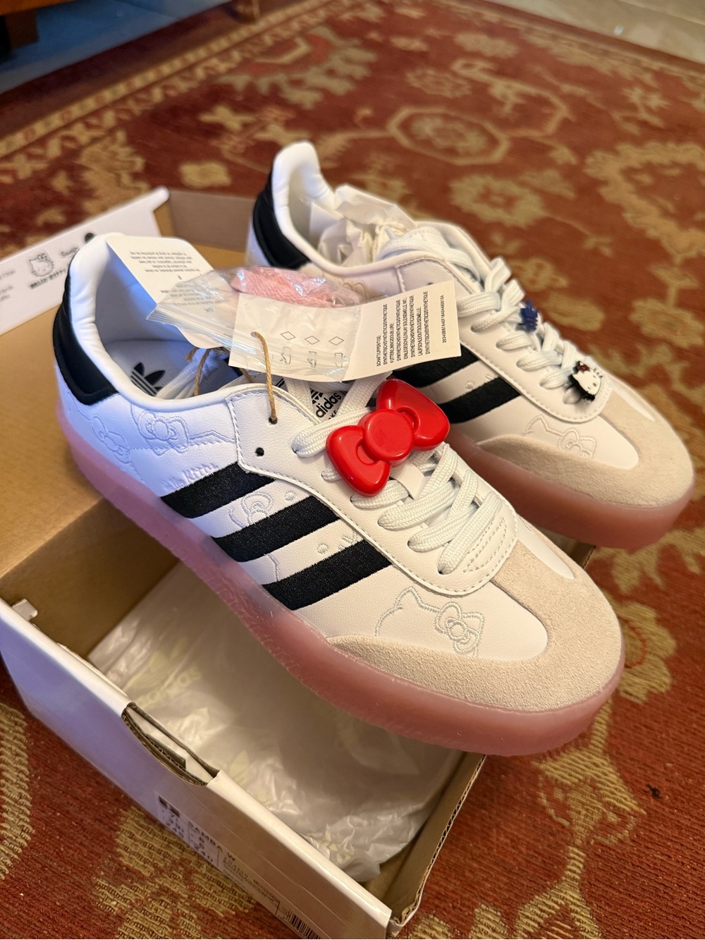 adidas Women’s White Black Pink Hello Kitty Sneakers
